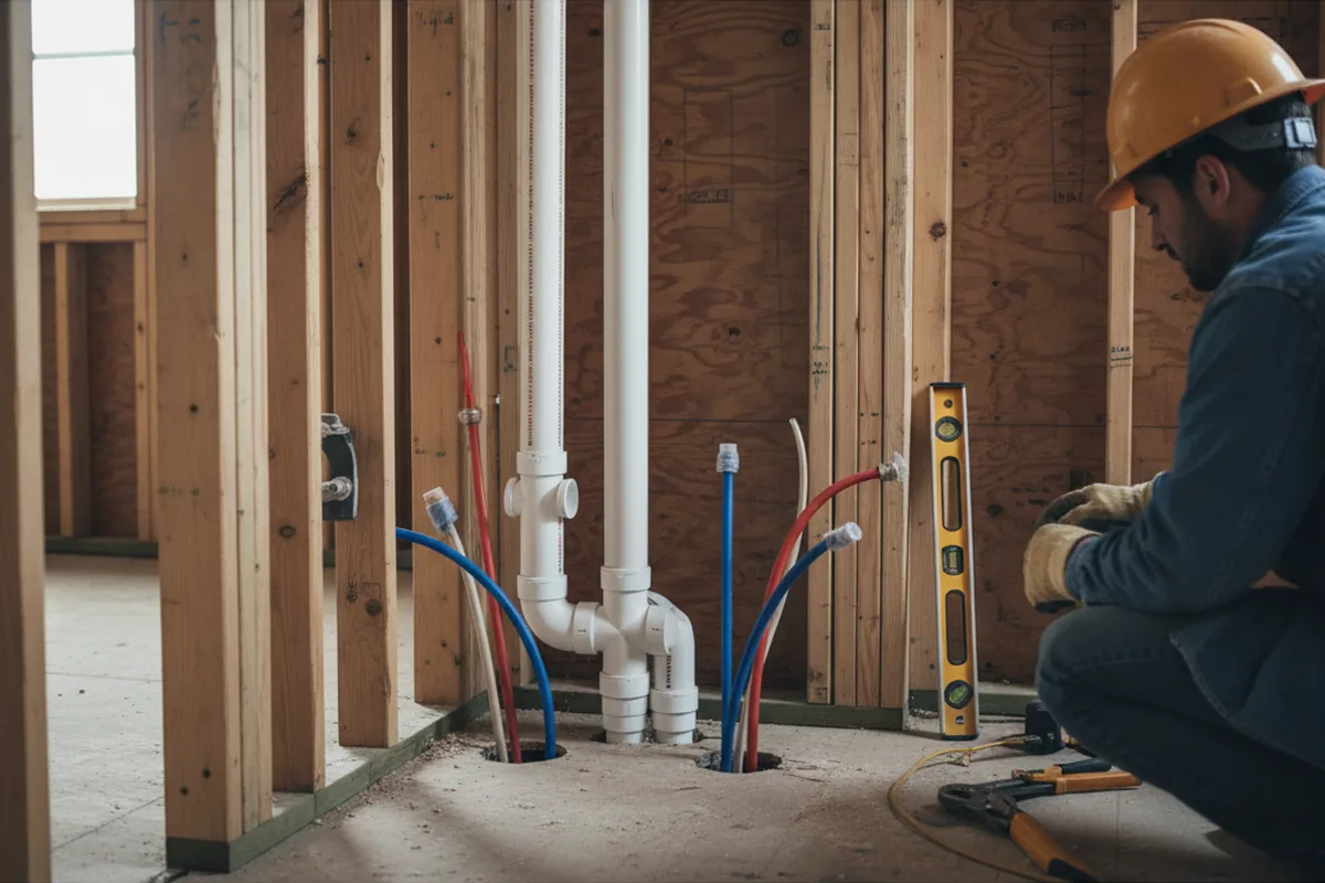 Drain and supply rough-in during Toilet Repair and Installation in Bridgewater